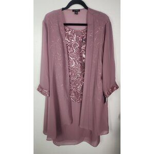 LE BOS Women's Sz. 20W Dusty Rose Mother Of The Bride 2 Piece Set NWT